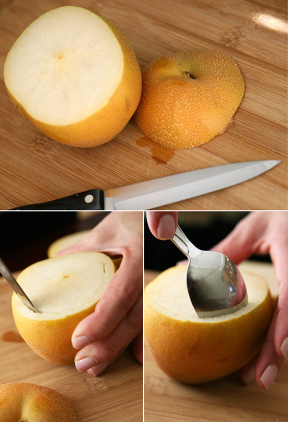 Топол сок од јаболка во крушка