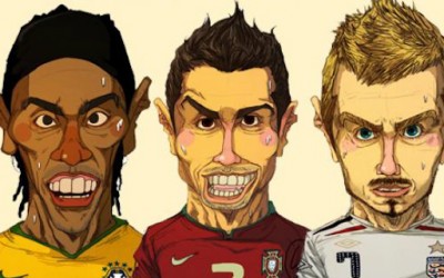 Карикатури на најдобрите фудбалери