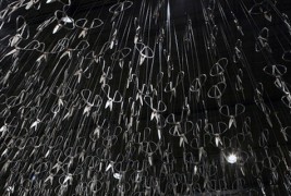 1500 ножици кои застрашувачки висат од таван