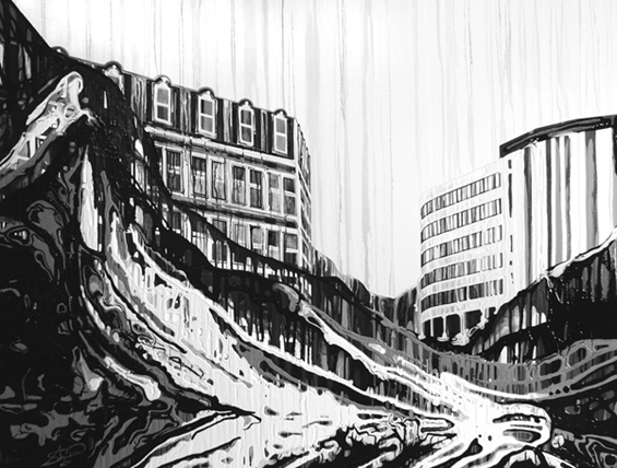 Слика без четка, со помош на гравитацијата