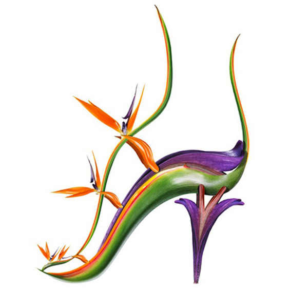 (9) Женски чевли направени од цвеќиња Женски чевли направени од цвеќиња