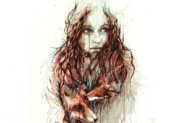 Портрети нацртани со туш и разнобојни чаеви