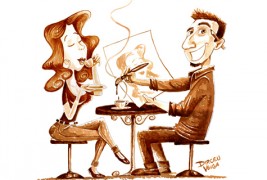 Кафе-арт на лист хартија