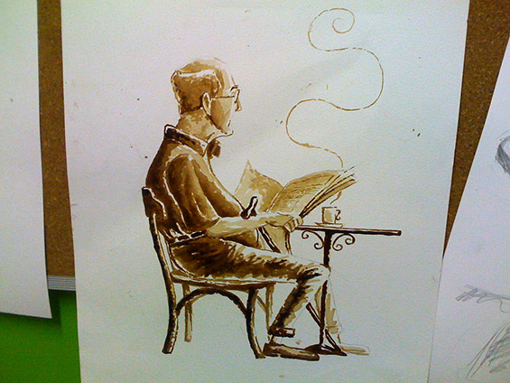 (10) Кафе-арт на лист хартија Кафе-арт на лист хартија