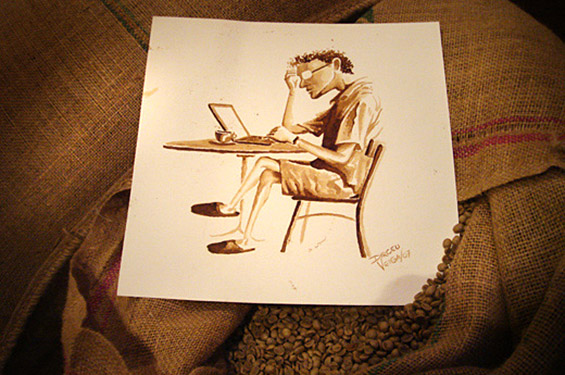 Кафе-арт на лист хартија