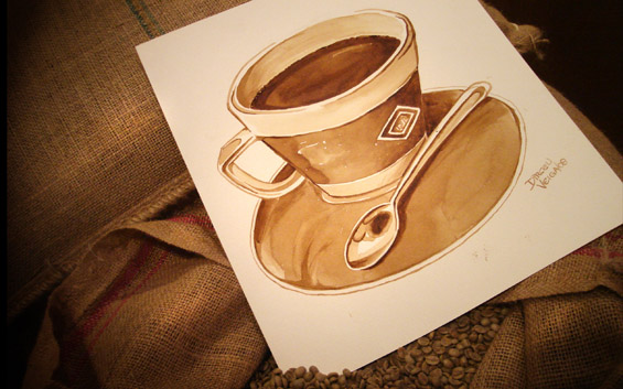 Кафе-арт на лист хартија