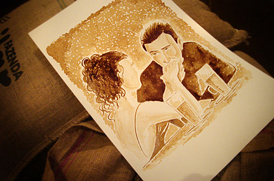 (6) Кафе-арт на лист хартија Кафе-арт на лист хартија