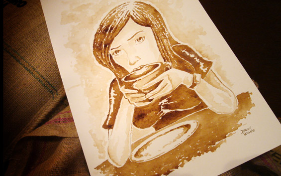 (7) Кафе-арт на лист хартија Кафе-арт на лист хартија