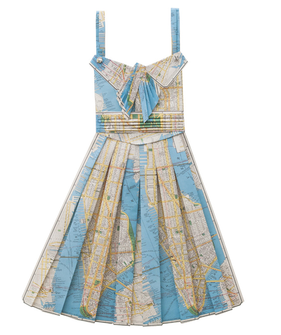 Фустани направени од географски карти