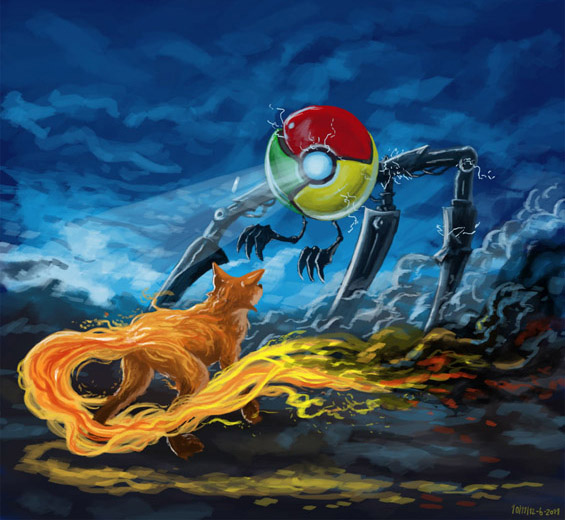 Неверојатни илустрации за „Битката помеѓу веб прелистувачите“