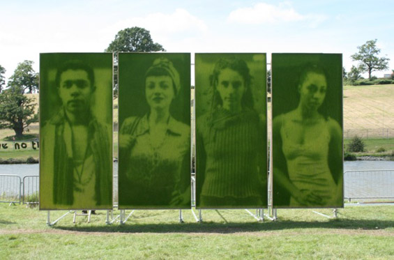 Еко уметност: портрети од вистинска трева