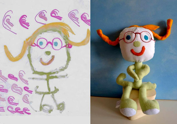 Детски цртежи претворени во плишани играчки