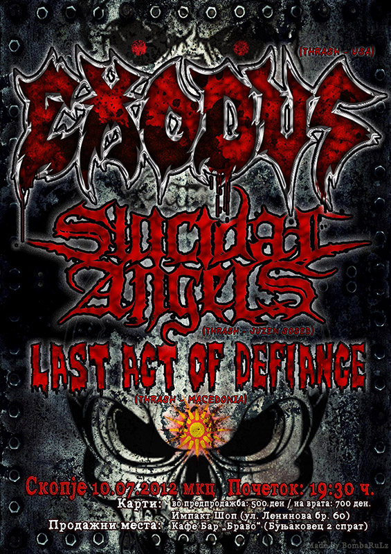 Култниот метал бенд Exodus во Скопје на 10 јули во МКЦ