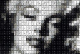 Прави портрети користејќи копчиња од тастатури