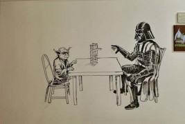 Креативни цртежи на вратата од фрижидерот