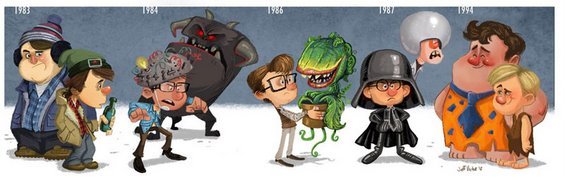 Забавни илустрации од еволуцијата на ликовите на најпознатите глумци и глумици