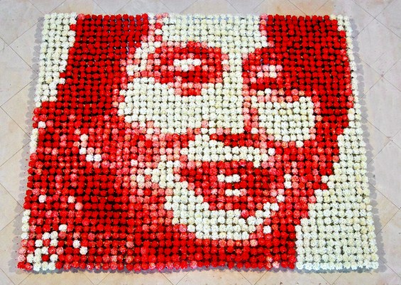 Неверојатен портрет направен од 2.000 каранфили