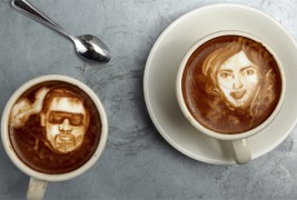 Портрети на познатите насликани во шолја кафе