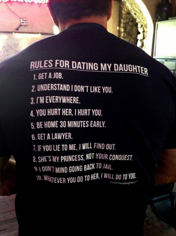 10 правила кои мора да ги почитуваш доколку излегуваш со мојата ќерка