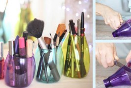 Како да си направите држачи за козметика од пластични шишиња?