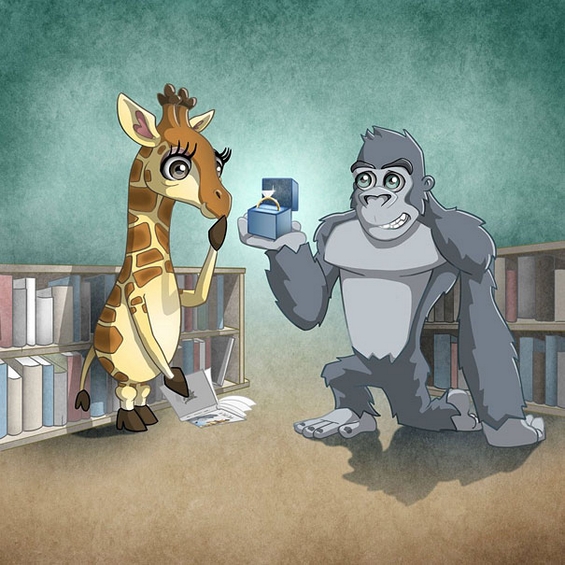 Ја запросил со оригинална романтична детска сликовница