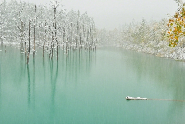 Волшебното Сино Езеро во Јапонија кое станува и зелено