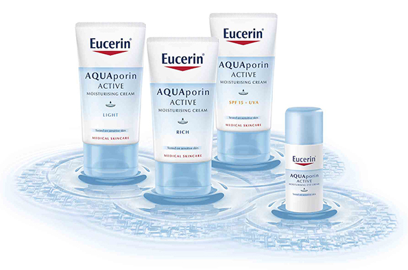 Eucerin AQUAporin ACTIVE ги активира природните хидратантни механизми на кожата