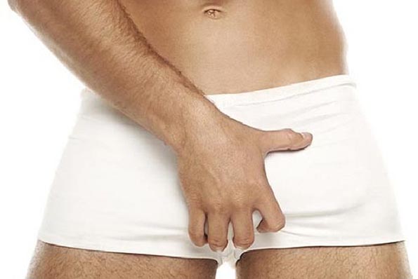 man in white underwear