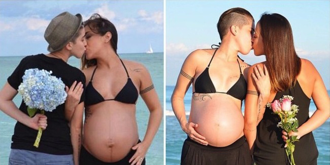 Лезбејски пар преку фотографии од својата бременост ја сподели радоста на мајчинството