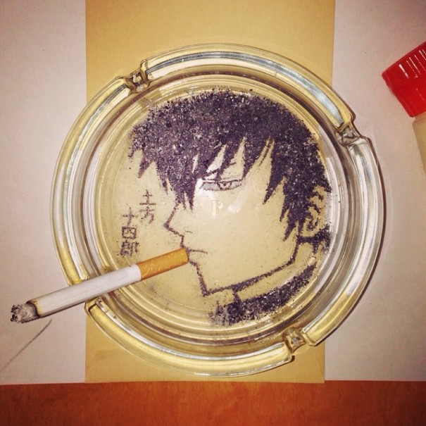 (1) Цигарите можеби убиваат, но овој артист прави убиствена уметност со нивната пепел