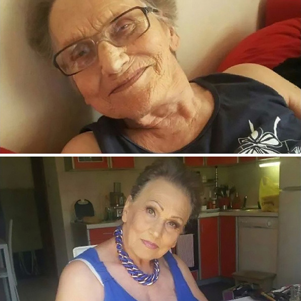 80-годишна бабичка доживува неверојатна трансформација благодарение на шминкерските вештини на нејзината внука