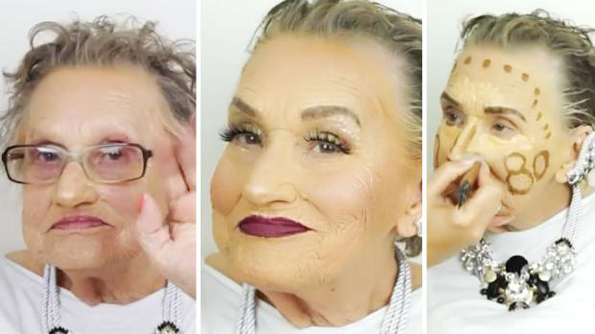 80-годишна бабичка доживува неверојатна трансформација благодарение на шминкерските вештини на нејзината внука