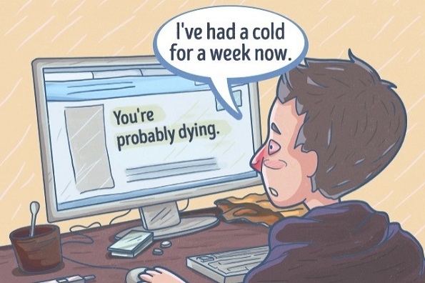 Имам настинка една недела.  Гугл: Најверојатно умираш.