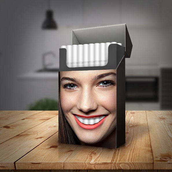 Креативна амбалажа што го покажува негативното влијание на цигарите врз вашите заби