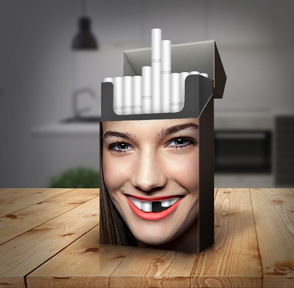 Креативна амбалажа што го покажува негативното влијание на цигарите врз вашите заби