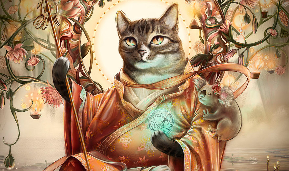 Креативни уметнички дела на кои мачките се прикажани како историски личности