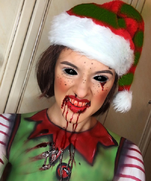 Застрашувачки изгледи: 18 крвави божиќни шминки кои изгледаат многу реално