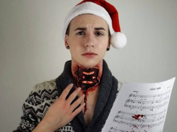 Застрашувачки изгледи: 18 крвави божиќни шминки кои изгледаат многу реално