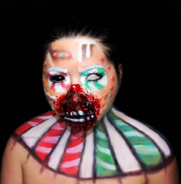 Застрашувачки изгледи: 18 крвави божиќни шминки кои изгледаат многу реално