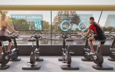 Сон на сите љубители на вежбањето: Сала за вежбање што плови по реката Сена во Париз