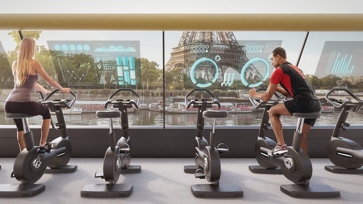 Сон на сите љубители на вежбањето: Сала за вежбање што плови по реката Сена во Париз