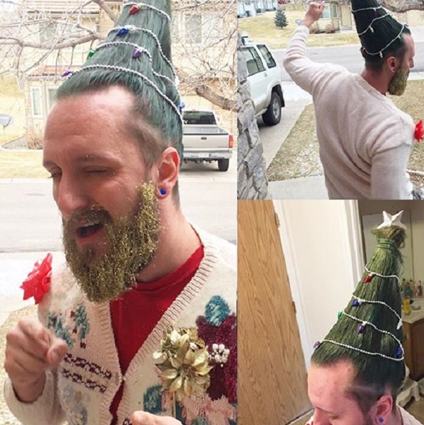 Нов бизарен, но забавен тренд за убавина: Фризура во форма на новогодишна елка