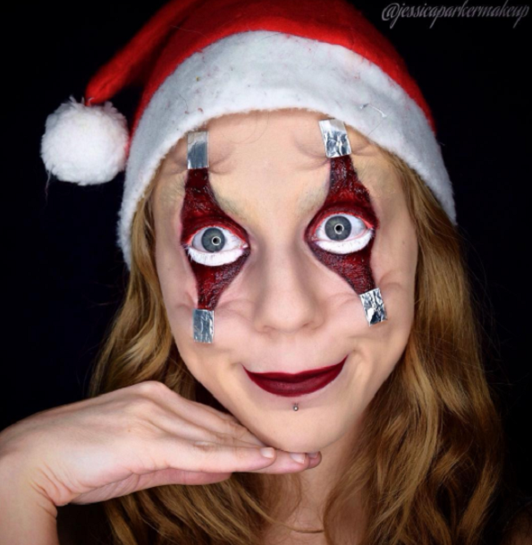 Застрашувачки изгледи: 18 крвави божиќни шминки кои изгледаат многу реално
