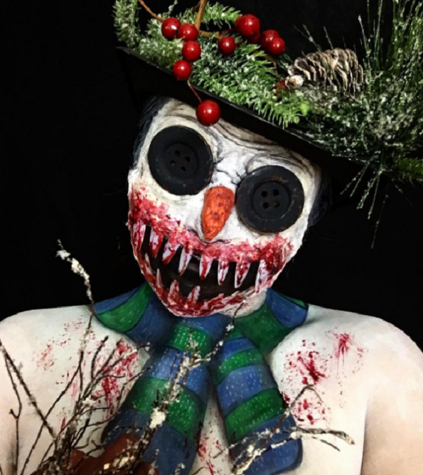 Застрашувачки изгледи: 18 крвави божиќни шминки кои изгледаат многу реално