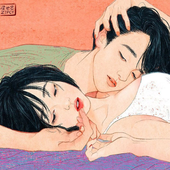 Корејски илустратор на реалистичен начин ја доловува нежноста и интимноста помеѓу вљубените