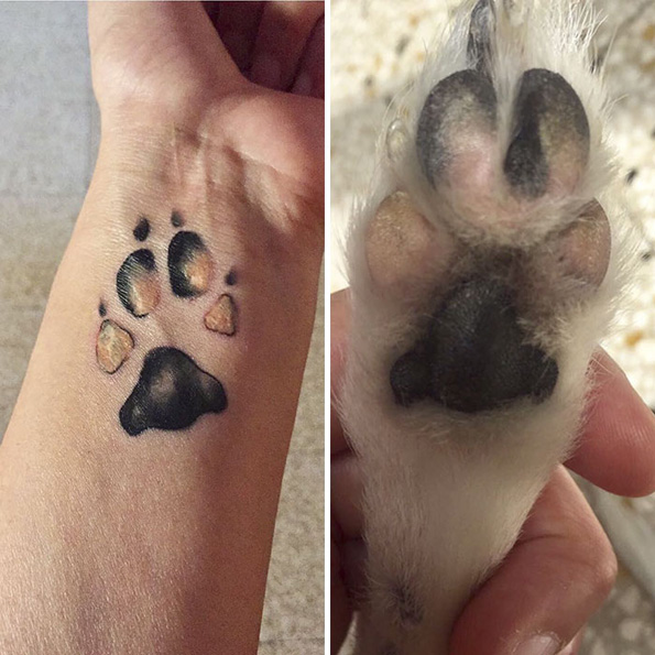 Сакате тетоважи и чувате куче? Зошто да не го истетовирате отпечатокот од неговата шепа?