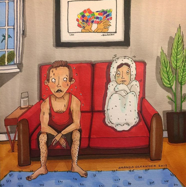 Илустрации кои покажуваат што прават љубовните парови кога никој не ги гледа