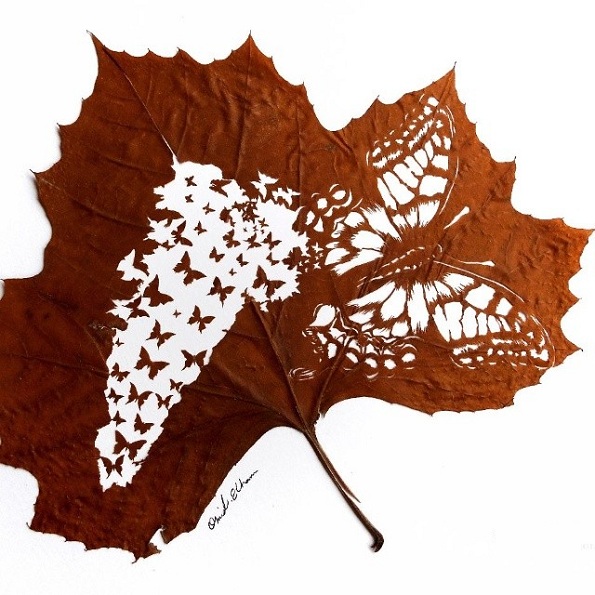 Необична уметност: Суви лисја претворени во деликатни уметнички дела!