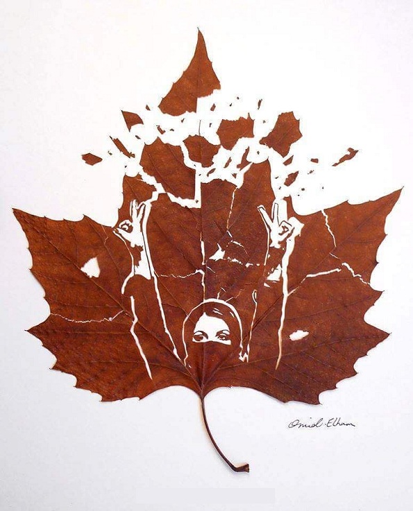 Необична уметност: Суви лисја претворени во деликатни уметнички дела!