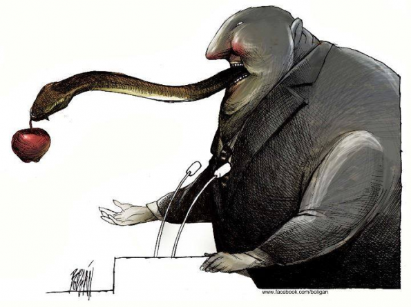 Илустрации кои покажуваат како главата на општествата владее со нивните срца